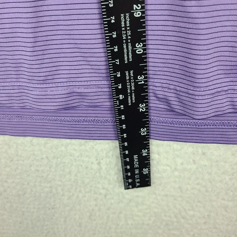 Johnnie-O Polo Shirt Mens XL Purple Striped Performance Golf Short Sleeve
